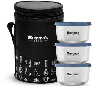 Mumma's LIFE Single wall Stainless Steel Lunch Box 3 Containers Lunch Box With Lid 3 Containers Lunch Box