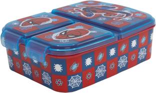 Gluman Air Tight Lunch Box for Kids 390 ml (Disne Spiderman) 3 Containers Lunch Box