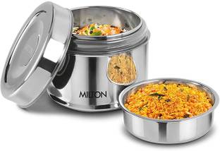 MILTON STEEL SNACK 2 Containers Lunch Box
