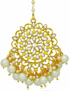 Sukkhi Glorious Pearl Gold Plated Kundan Maangtikka for Women Alloy Maang Tikka