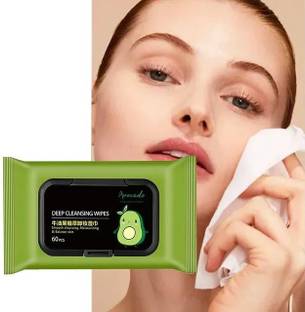 WANQLYN Avocado Makeup Remover Facial Wipes || Moisturizing Deep Cleaning Wipes Makeup Remover