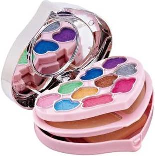 Ashyra Heart Shape Makeup Kit Eye shadow Lip Gloss Mirror Contour Powder Puff
