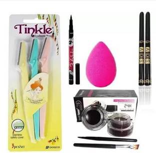 Beaulip Razar&Eyeliner, Makeup Puff,2Ads Kajal, Music Gel Eyeliner (6 Items in the set)