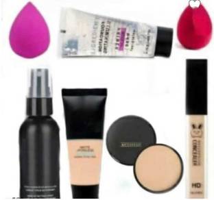 MLR MAKE UP COMBO of 7( primer,fixer,compact,foundation, comcealer,2 puff