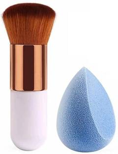 Pink cheeks Foundation Blusher Brush With Beauty Blender Makeup Sponge