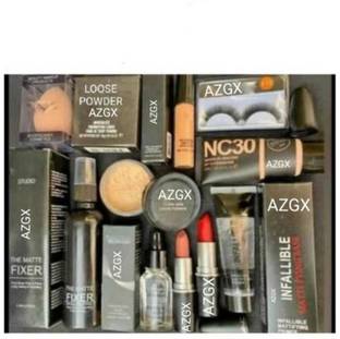 AZGX (Fixer Essential Oil Loose Powder Concealer Lipstick Eyelashes Blender Puff
