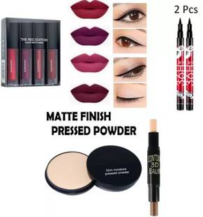 swenky Best combo 4 pcs lipstick with 2 eyeliner compact countour stick 5 pcs