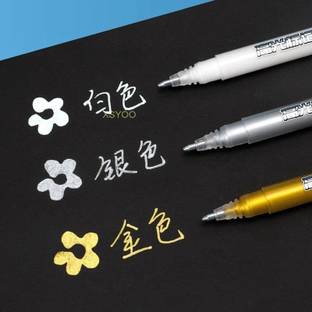 Like it 3pcs Gelly roll White Gold Silver Gel Pens Highlight Marker Pen
