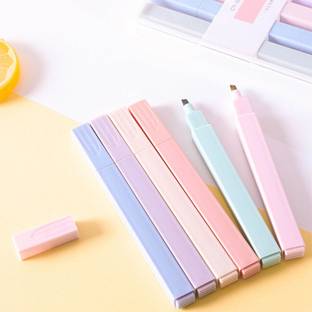 JUBLYN 6 Colours Aesthetic Highlighters With Soft Chisel Tip