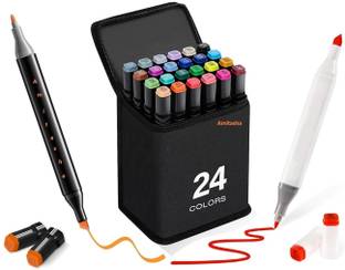 Harinder 24 Pc Dual Tip Highlighter & Marker Set for Drawing,Sketching & Coloring Artists