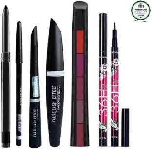 RVLIPS Combo Eyebrow Pencil, Black Eyeliner, Mascara (5 Items in the set) 32 ml