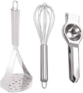 cheforia Combo of Potato Masher,Lemon Squeezer,Whisker Kitchen Tool Set