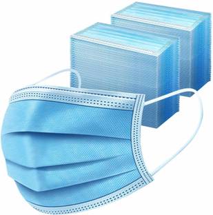 Aatrangi (100 Pcs Family Pack) 3 Layer Protective Surgical Face Mask with NOSE CLIP (Blue) Surgical Mask With Melt Blown Fabric Layer