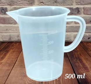 E&E 500 ML Transparent Plastic Measuring Jug with Handle and Graduation Marks( Measuring Cup