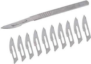 mediwave Surgical Blade Scalpel Blade NO_23- 10 Pcs with BP Handle No.4 Utility Forceps