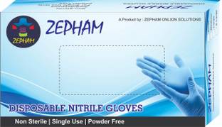 Zepham Fine Quality Gloves Water Proof (Best Price, 100 % Quality & Quantity Guaranteed) With Dispenser Box_Blue Nitrile Surgical Gloves