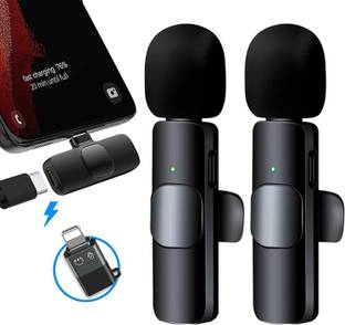 pay pay K9 Dual Collar Mic For IOS/Android Type C Supported Microphone Microphone WIRELESS MICROPHONE