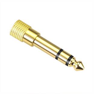 SeCro 3.5mm Female to 6.35mm Male Plug Stereo Audio Jack Converter (Golden) Headphone Adapter