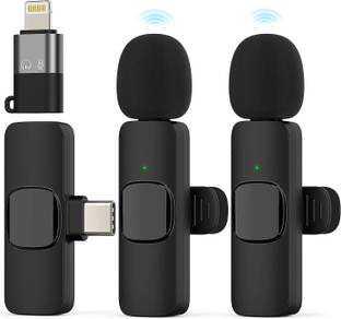 BfsTeckt K9 Wireless Microphone Digital Mini Portable Recording Clip Mic with Receiver Camera Microphone