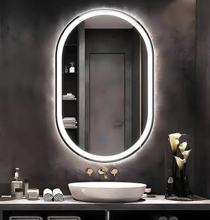 सनीफ Capsule LED Mirror For Bathroom||Size 18x24||Decorative Mirror with Lights बाथरूम मिरर