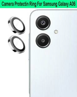 ZYXO Back Camera Lens Glass Protector for Samsung Galaxy A06 [Silver Metal Alloy Camera Ring with 9H Glass] Set of 1