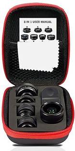 ADCOM 8 in 1 Mobile Phone Camera Lens Kit With Clip-On Cell Phone Travel Lens (Black) Mobile Phone Lens