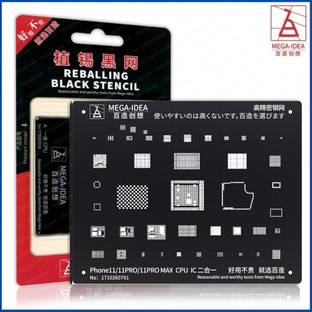 AKT QIANLI MEGA-IDEA BZ-32 BLACK STENCIL Reballing Kit for Stencil BZ 32 BZ 32 Mega-Idea 11 11p 11pro max cpu & ic ,BZ 27 Hundreds of tin black nets for Apple series and SQUARE Stencil