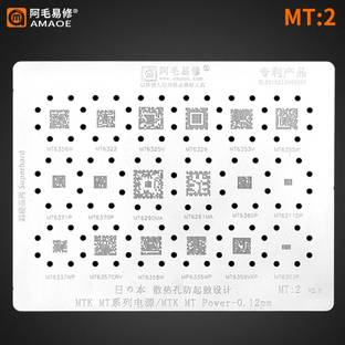 AKT AMAOE MT-2 STENCIL MT6371P,MT6370P,MT6290MA,MT6360P,MT6311DP,MT6337WP,MT6357CRV,MT6358W Mtk Power Ic Reballing Stencil For Mt6322w Mt6322 Mt6325v Mt6329 Mt6353v Mt6355w Stencil