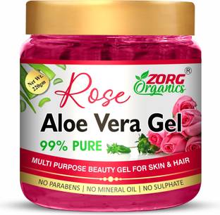 Zorg Organics 100% Pure Rose Aloe Vera Gel for Beautiful Skin & Hair