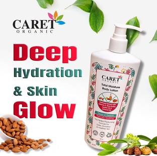 Caret Organic Total Moisture Body Lotion - Oatmeal Extract, Vitamin E, Shea Butter, Jojoba Oil & Almond Oil - Paraben Free - Dermatologically Tested ( 200ml )