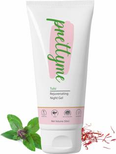 Prettyme Tulsi Rejuvenating Night Gel Cream With Saffron For Anti Aging & Skin Repair