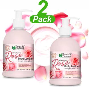 Dravida Organics Deep Moisturizing Rose Body Lotion for Dry Skin | Moisturizer for Men & Women