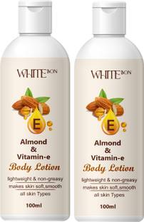 white bon Body Lotion for Dry Skin, almond & vitamin E with Advanced Cocoa