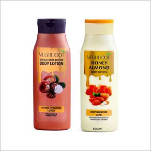 MEGHDOOT Combo Pack of Honey Almond Shea and Cocoa Butter Body Lotion(100ml Each)