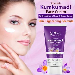 Globus Naturals Kumkumadi Skin Lightening Face Cream, Chemical Free, Paraben Free