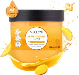 meglow Mango Body Yogurt with Shea butter & Almond Oil 48 Hour Hydration Fast Absorbing