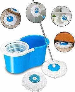 Smtkart Easy Magic Spin Floor Mop 360 Degree Bucket Mop with Steel Spinner Mop Set