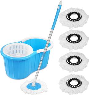 JSN Spin Mop with 5 Microfiber Refill Mop Set