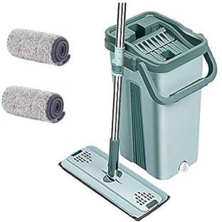 Upkaranwale Floor Mop with Bucket 360° Flexible Mop Head/2 Reusable Pads Home Floor Cleaner Mop Set
