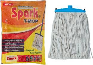 Spark International T-Mop Refill | 100% Pure Cotton | Super Absorbent Threads | Easy Floor Cleaning Refill