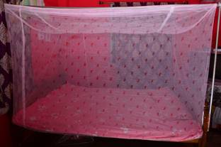 Pappu industries Cotton Adults Washable Best Quilty Square Plain 6*7 Foldable Flexible for Double Bed Mosquito Net