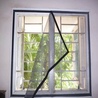 Shahji Creation Polyester Adults Washable Steel Framed Windows Insect Fly Bug Mesh Screen- Valcro Model Mosquito Net