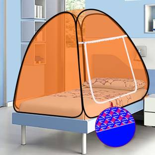 SILVER SHINE Polyester Adults Washable Polyester Foldable Single Bed Mosquito Net Mosquito Net