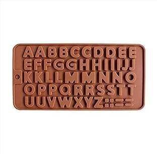 Cake Bake Mold Silicone Alphabets Shape Chocolate Jelly Candy Mold, Cake Baking Mold, Bakeware Mould, Brown Silicone Chocolate Mould 56