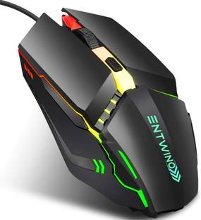 ENTWINO X3 Colorful Mechanical Gaming Mouse, DPI Button, 7 Colors Light Wired Ambidextrous Optical  Gaming Mouse