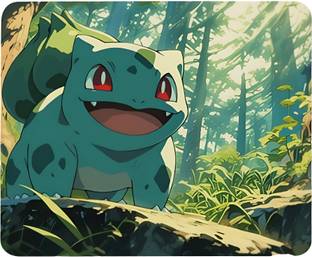 NYCPLEX X BULBASUR POKEMON Gaming Mouse Pad, Non-Slip Rubber Base, Waterproof Non Slip Base Mousepad