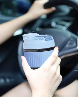 SHRUJA Reusable Glass Tumbler with Airtight Lid and Straw Pack of 1 Glass Water/Juice Glass