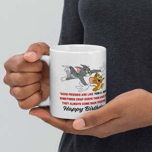 Ser Ak Tom & Jerry Happy Birthday Designer Printed Coffee 67 Ceramic Coffee Mug