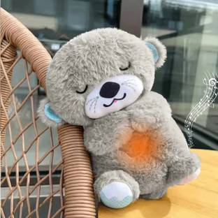 MOOZICO Breathing Stuffed Plush Toy with Music, Lights & Breathing Motion Teddy Bear Toy