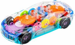 FOROLY 3D Super Car Toy, Car Toy for Kids with 360 Degree Rotation, Gear Simulation Mechanical Car, Concept Racing Car, Sound & Light Toys for Kids Boys & Girls (Multicolor)